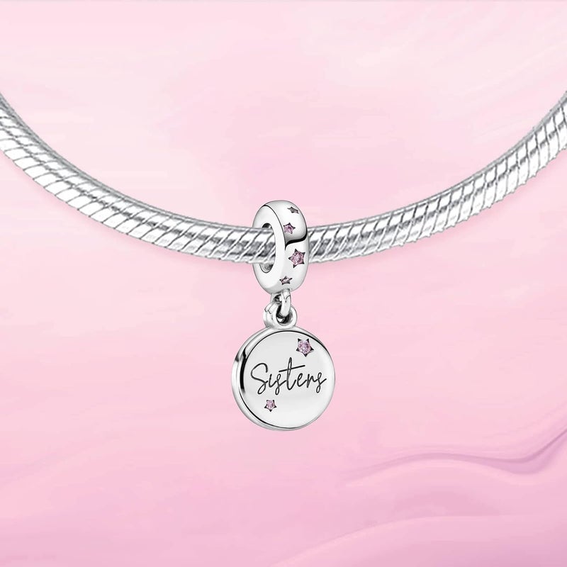 VALGACLS 925 Sterling Silver Family Love Mom Mouse Heart Charms for Bracelets Necklace Valentine's Day Mother's Day Jewelry Charm for Women - Image 1